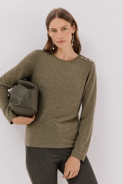 Cortefiel T-Shirts-Camisa de caixa de botões Verde