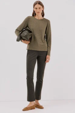 Cortefiel T-Shirts-Camisa de caixa de botões Verde