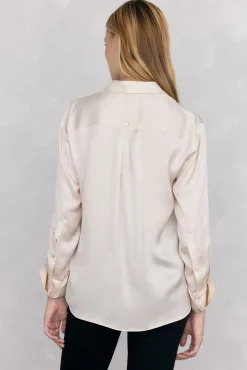 Pedro del Hierro Blusas-Camisa de cetim lisa Beige