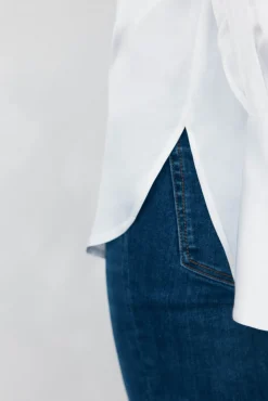 Pedro del Hierro Blusas-Camisa de cetim oversized Branco