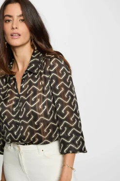 Morgan Blusas-Camisa de chiffon estampada Multicolorido