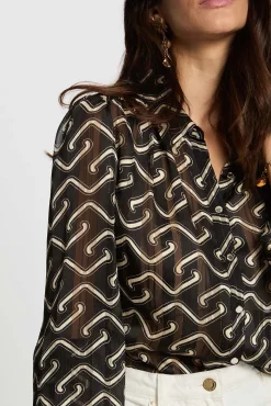 Morgan Blusas-Camisa de chiffon estampada Multicolorido