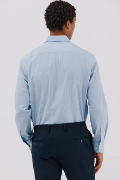 Cortefiel Camisas|Camisas Clássicas-Camisa de fato riscas fácil de engomar Azul