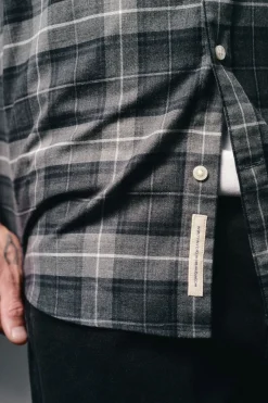 OOTO Camisas-Camisa de flanela xadrez Cinzento