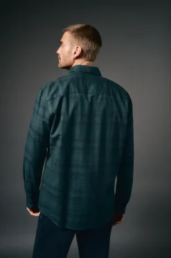 OOTO Camisas-Camisa de flanela xadrez Azul