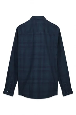 OOTO Camisas-Camisa de flanela xadrez Azul