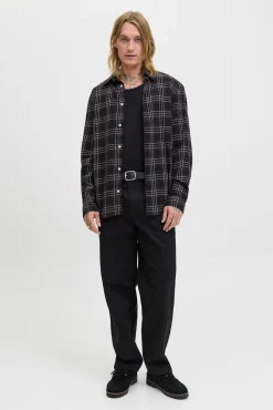 Jack & Jones Camisas-Camisa de flanela xadrez preto