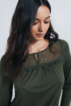 Springfield T-Shirts-Camisa de folho plumeti Caqui escuro