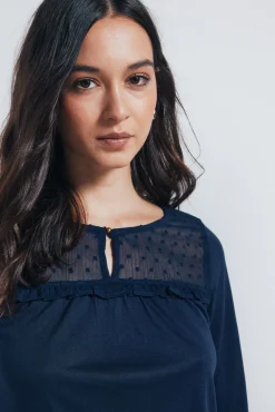 Springfield T-Shirts-Camisa de folho plumeti azul