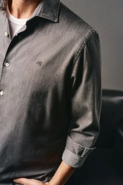 OOTO Camisas-Camisa de ganga Cinzento