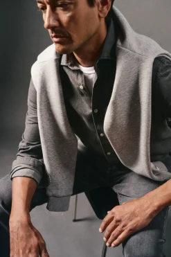 OOTO Camisas-Camisa de ganga Cinzento