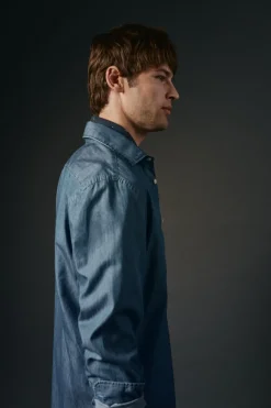 OOTO Camisas-Camisa de ganga Azul