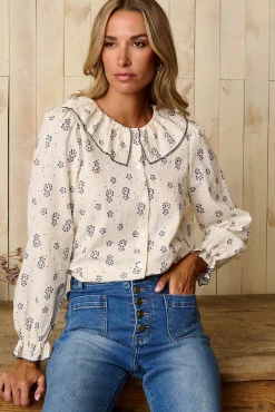 Polín Et Moi Blusas-Camisa de gola Camily Impress&atilde;o