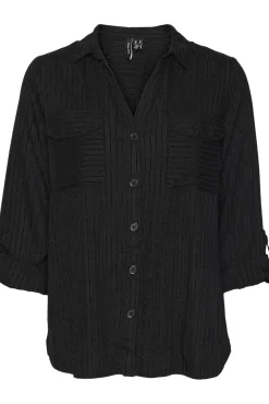 Vero Moda Curve T-Shirts-Camisa de lurex tamanho grande Preto