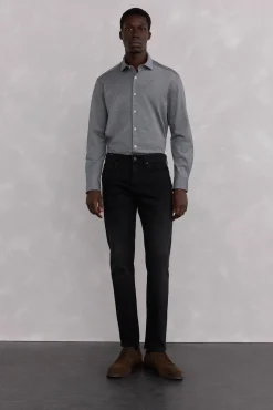 Pedro del Hierro Camisas|Camisas Clássicas-Camisa de malha malha Cizento