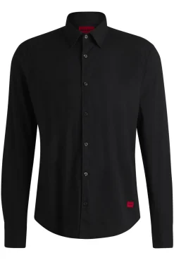HUGO Camisas-Camisa de manga comprida Preto