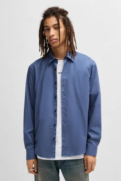 HUGO Camisas-Camisa de manga comprida Azul