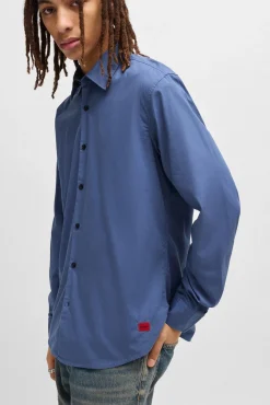 HUGO Camisas-Camisa de manga comprida Azul