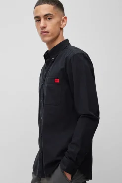 HUGO Camisas-Camisa de manga comprida Preto