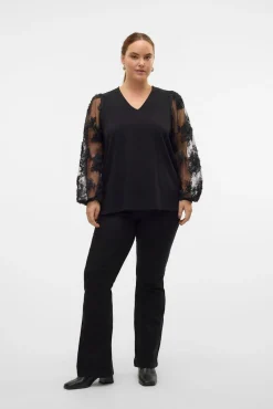 Vero Moda Curve Blusas-Camisa de manga comprida plus size Preto