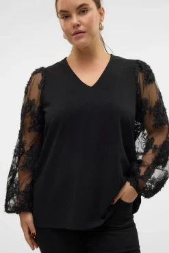Vero Moda Curve Blusas-Camisa de manga comprida plus size Preto
