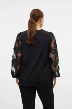 Vero Moda Curve Blusas-Camisa de manga comprida plus size Preto