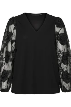 Vero Moda Curve Blusas-Camisa de manga comprida plus size Preto