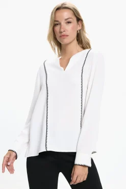 Vero Moda Blusas-Camisa de manga comprida com aberturas Branco