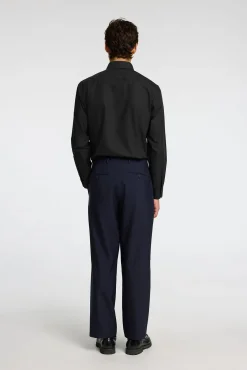 Selected Camisas|Camisas Clássicas-Camisa de manga comprida elegante 100% algodão Preto