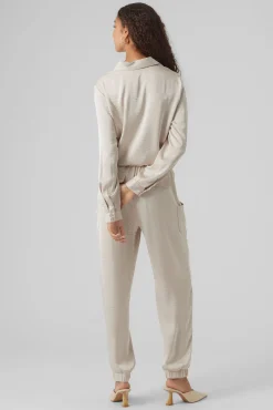 Vero Moda Blusas-Camisa de manga comprida efeito acetinado Tostado