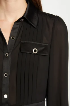 Morgan Blusas-Camisa de manga comprida com pregas Preto