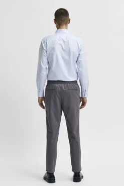 Selected Camisas|Camisas Clássicas-Camisa de manga comprida de vestir 100% algodão. Azul