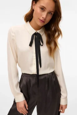 Vero Moda Blusas-Camisa de manga comprida com laçada Branco