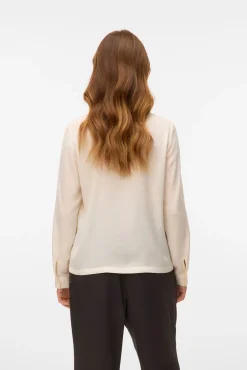 Vero Moda Blusas-Camisa de manga comprida com laçada Branco