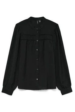 Vero Moda Blusas-Camisa de manga comprida com aberturas Preto