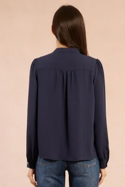 Molly Bracken Blusas-Camisa de manga comprida com detalhe de babados Azul