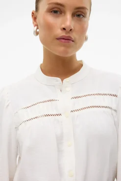 Vero Moda Blusas-Camisa de manga comprida com aberturas Branco