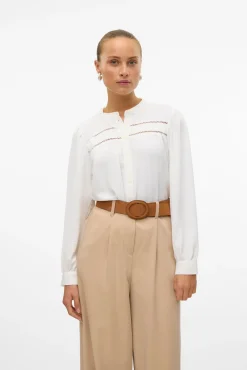 Vero Moda Blusas-Camisa de manga comprida com aberturas Branco