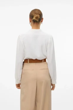 Vero Moda Blusas-Camisa de manga comprida com aberturas Branco
