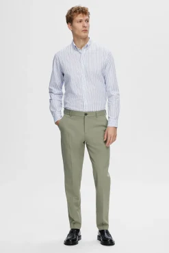 Selected Camisas-Camisa de manga comprida Slim Fit confecionada com algodão reciclado Impress&atilde;o