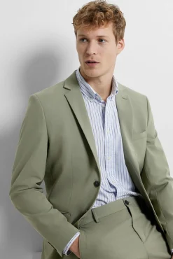 Selected Camisas-Camisa de manga comprida Slim Fit confecionada com algodão reciclado Impress&atilde;o