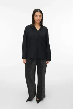 Vero Moda Curve Blusas-Camisa de manga manga tamanho grande Preto