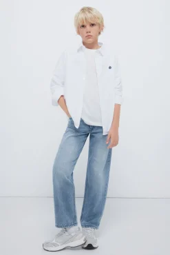 Springfield Kids Camisas-Camisa de menino com cotoveleiras branco