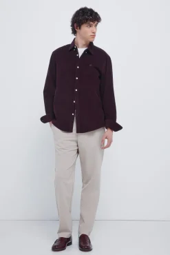 Springfield Camisas-Camisa de micro veludo cotelê vermelho