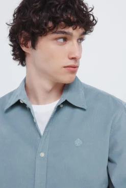 Springfield Camisas-Camisa de micro veludo cotelê verde