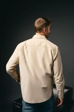 OOTO Camisas-Camisa de microveludo lisa Tostado