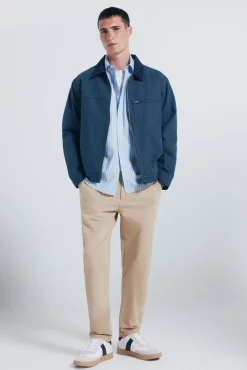 Springfield Camisas-Camisa de popelina riscas azul