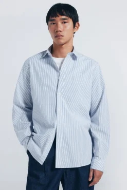 Springfield Camisas-Camisa de popelina riscas azul