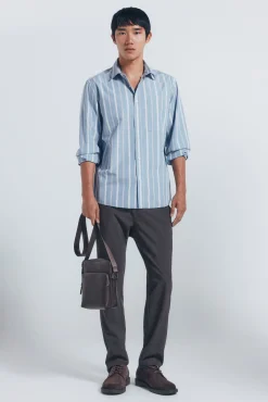 Springfield Camisas-Camisa de popelina riscas azul