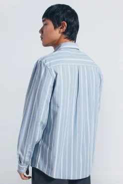 Springfield Camisas-Camisa de popelina riscas azul